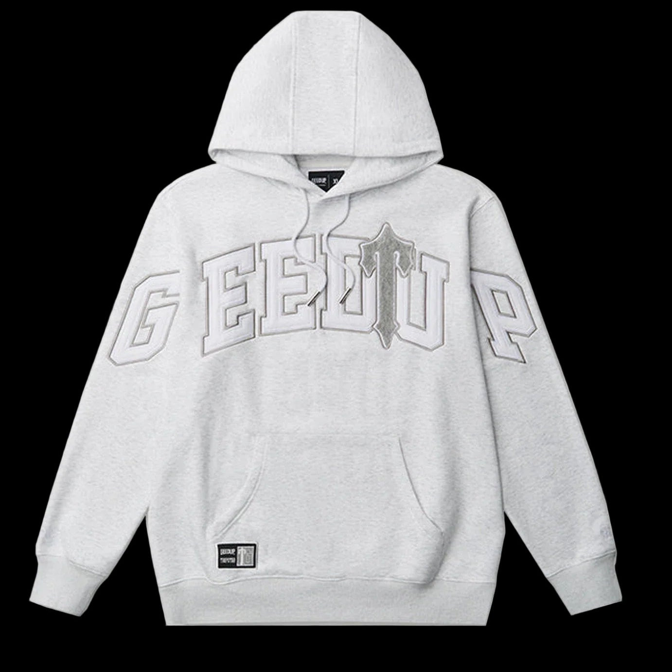Geedup x Trapstar Team Logo x Irongate T Hoodie 'White Marle / Grey' (2025)